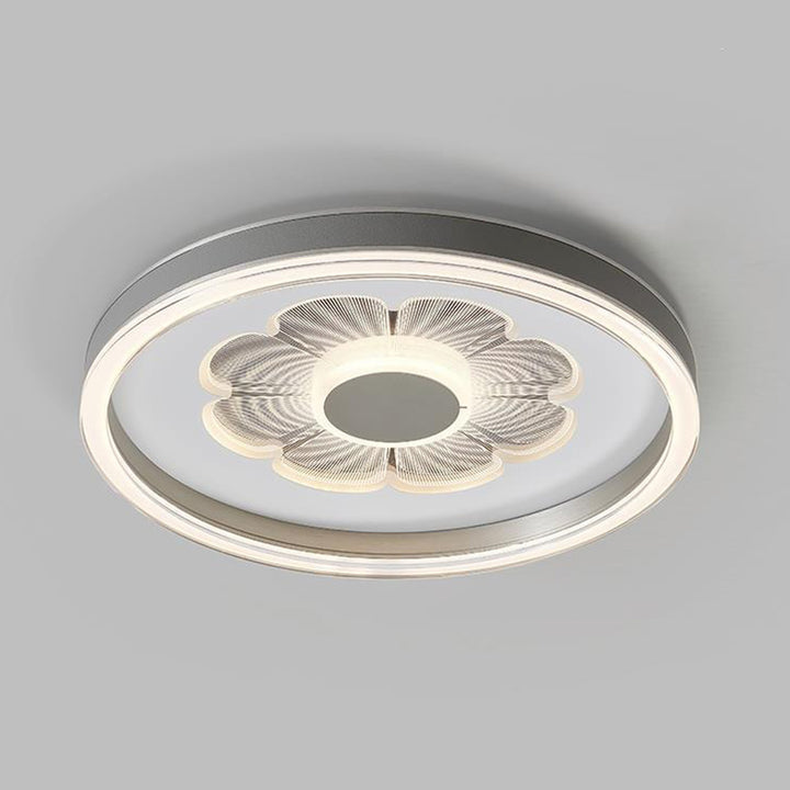 Luz de techo empotrada LED de hierro redondo contemporáneo creativo de aluminio acrílico y cuero para dormitorio 