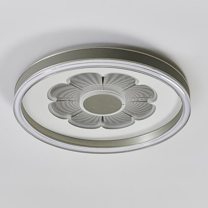 Luz de techo empotrada LED de hierro redondo contemporáneo creativo de aluminio acrílico y cuero para dormitorio 