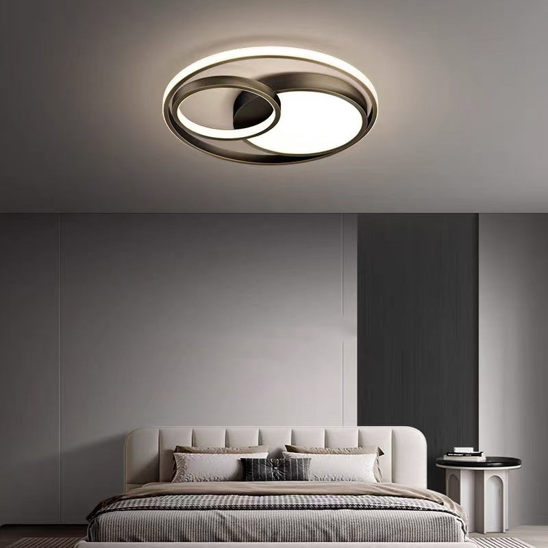 Luz de techo LED montada al ras de acrílico de cobre moderno de lujo para dormitorio 