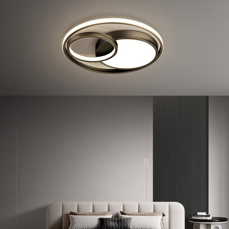 Luz de techo LED montada al ras de acrílico de cobre moderno de lujo para dormitorio 