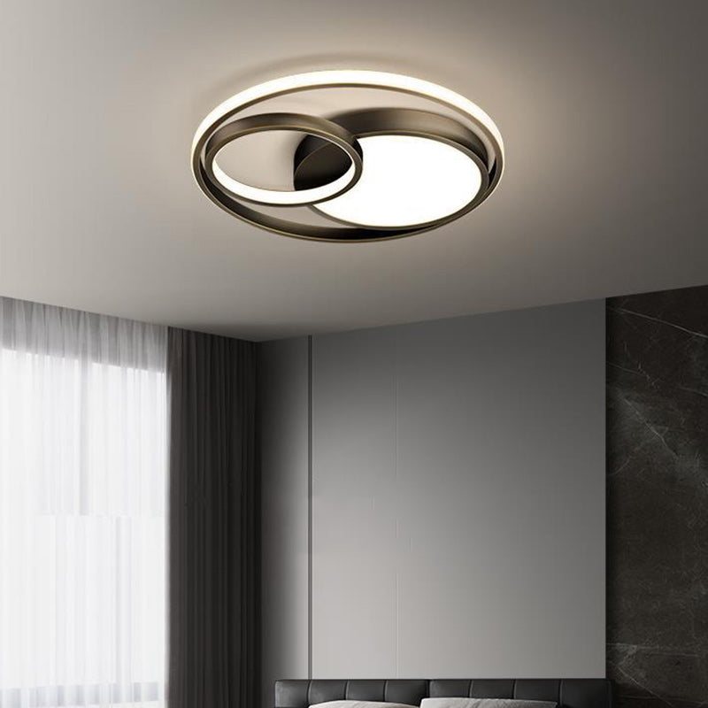 Luz de techo LED montada al ras de acrílico de cobre moderno de lujo para dormitorio 