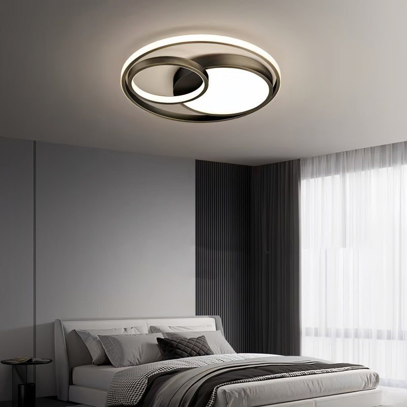 Luz de techo LED montada al ras de acrílico de cobre moderno de lujo para dormitorio 