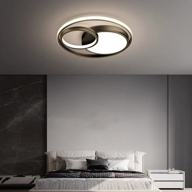 Luz de techo LED montada al ras de acrílico de cobre moderno de lujo para dormitorio 