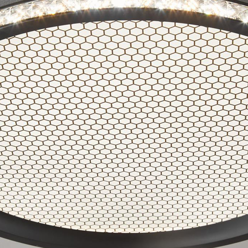 Traditional Vintage Round Aluminum Acrylic Crystal PVC LED Flush Mount Ceiling Light For Bedroom