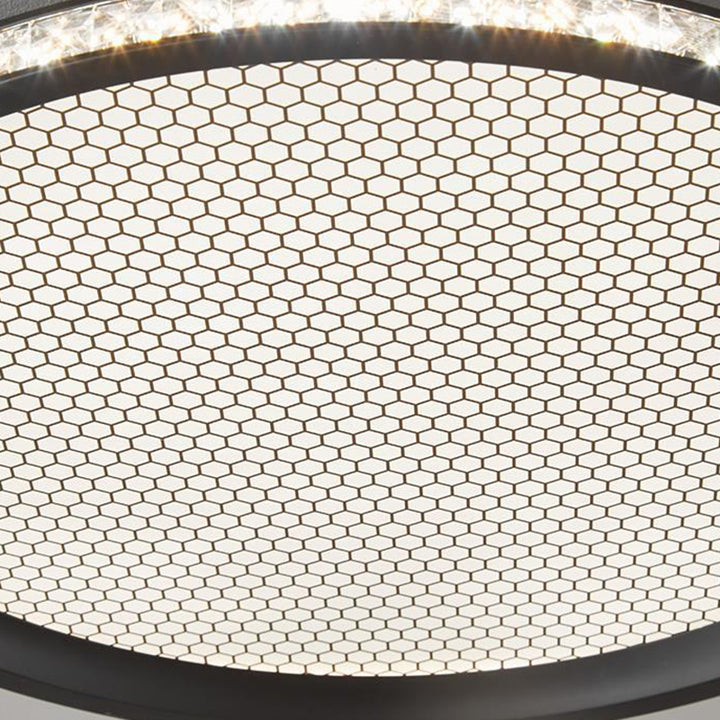 Traditional Vintage Round Aluminum Acrylic Crystal PVC LED Flush Mount Ceiling Light For Bedroom