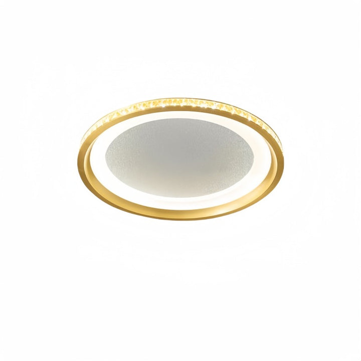 Modern Luxury Round Aluminum Crystal Acrylic LED Flush Mount Ceiling Light For Bedroom