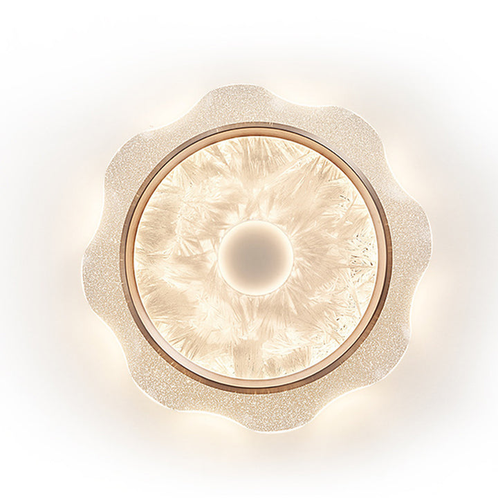 Lustre Plafonnier LED en Aluminium et Acier au Carbone Transparent avec Fleurs Modernes et Acrylique pour Chambre 