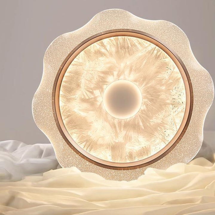 Lustre Plafonnier LED en Aluminium et Acier au Carbone Transparent avec Fleurs Modernes et Acrylique pour Chambre 