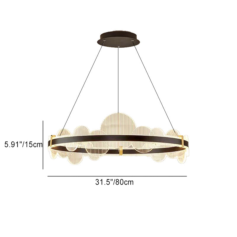 Lustre LED en aluminium acrylique circulaire nordique contemporain pour salon 