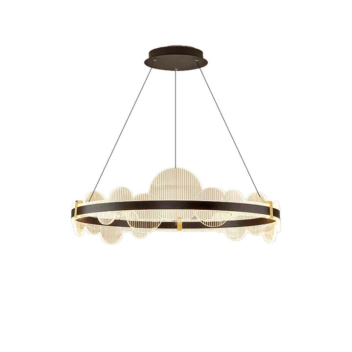 Lustre LED en aluminium acrylique circulaire nordique contemporain pour salon 