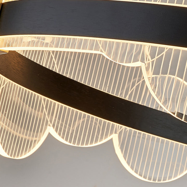 Lustre LED en aluminium acrylique circulaire nordique contemporain pour salon 