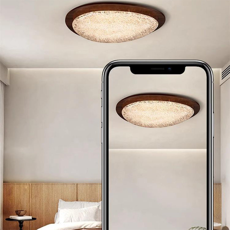 Moderne Luxus ovale Deckenleuchte aus Edelstahl mit Cracked Ice Harz und LED für das Schlafzimmer 