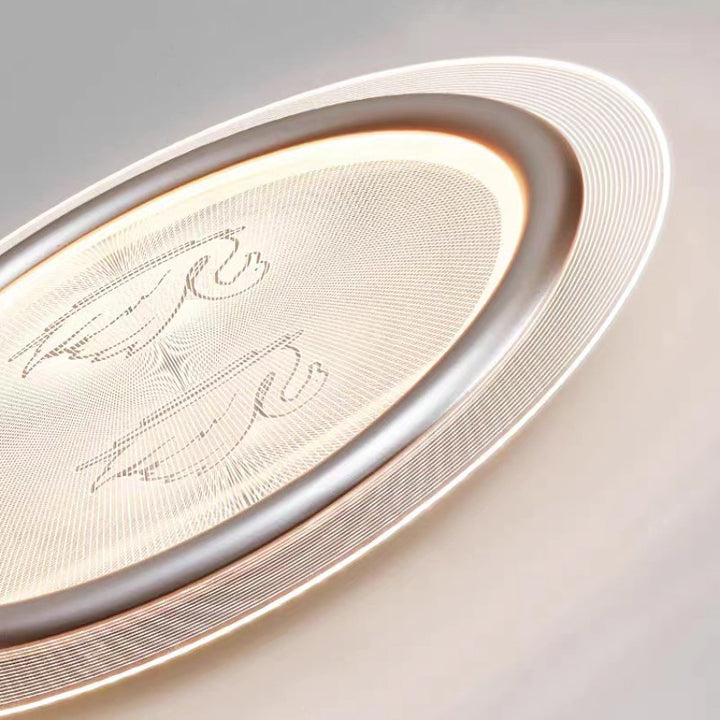 Plafonnier LED contemporain pour enfants nordiques en forme de cygne rond en fer, aluminium et acrylique pour chambre 