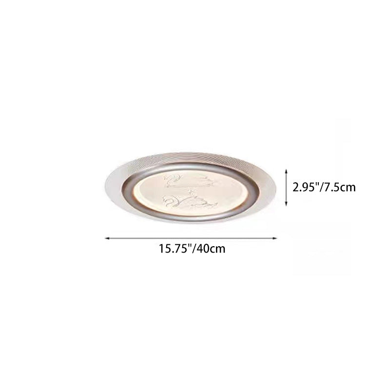 Plafonnier LED contemporain pour enfants nordiques en forme de cygne rond en fer, aluminium et acrylique pour chambre 