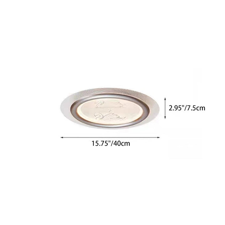 Plafonnier LED contemporain pour enfants nordiques en forme de cygne rond en fer, aluminium et acrylique pour chambre 