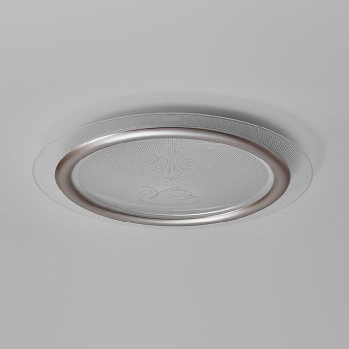 Plafonnier LED contemporain pour enfants nordiques en forme de cygne rond en fer, aluminium et acrylique pour chambre 