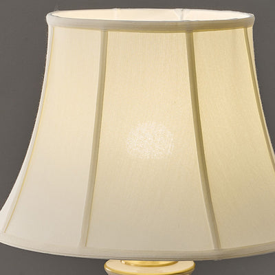 Lampe de Table 1 Lumière en Tissu Céramique en Cuivre à Frustum Chinois Traditionnel pour Chambre 