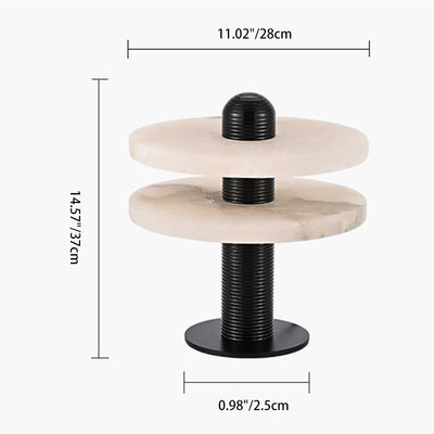 Lampe de table LED contemporaine créative ronde en marbre métal acrylique pour chambre 