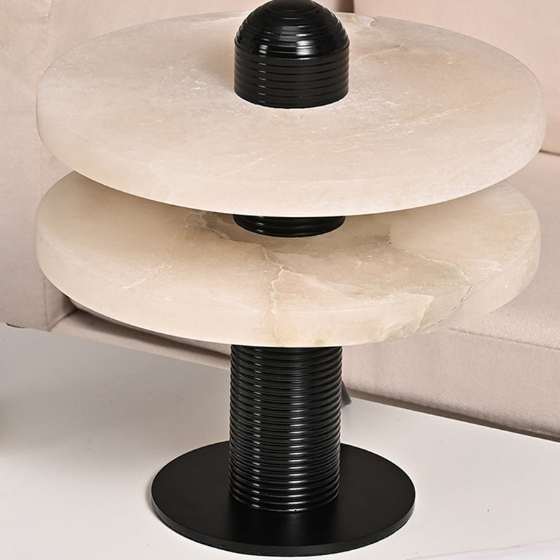 Lampe de table LED contemporaine créative ronde en marbre métal acrylique pour chambre 