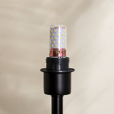Lampe de table à 1 lumière en tissu métallique et céramique conique frustum chinois traditionnel pour chambre 