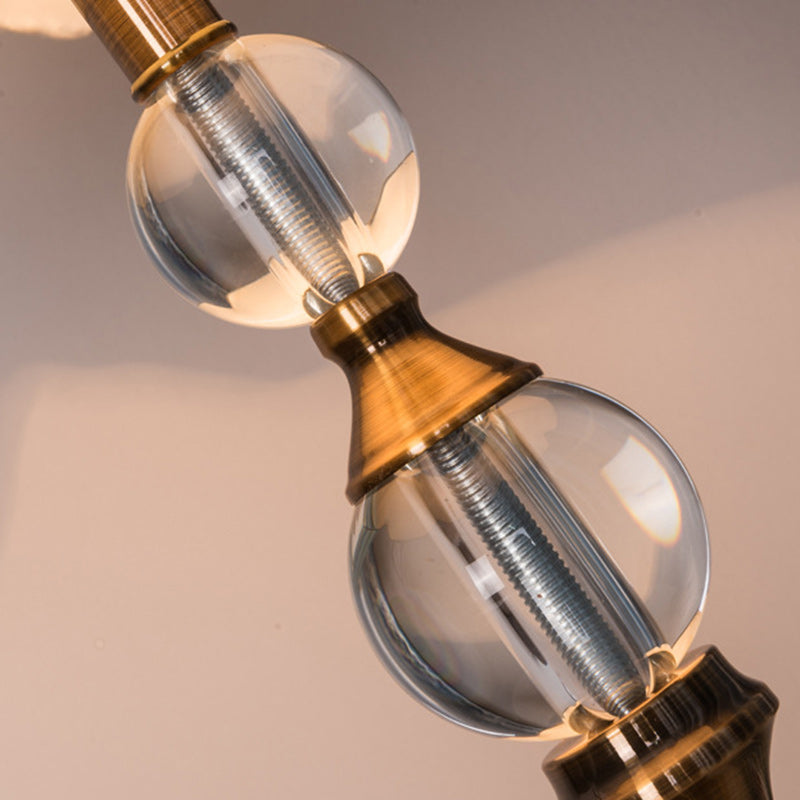 Lámpara de mesa de 1 luz con cono de tronco de pirámide tradicional europeo de hierro y cristal para dormitorio 