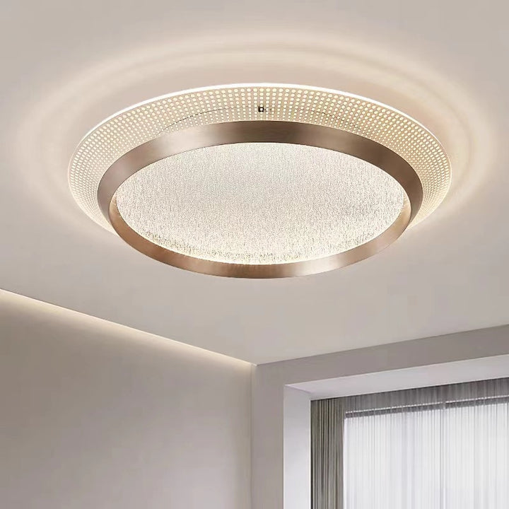 Zeitgenössische skandinavische runde Aluminium-Acryl-LED-Deckenleuchte für das Schlafzimmer 