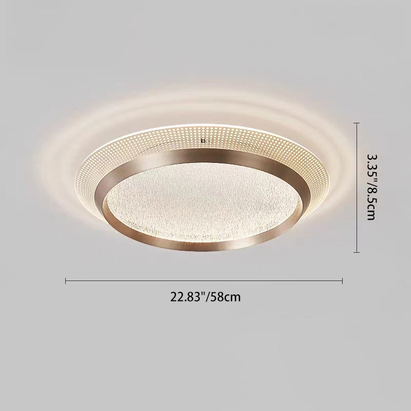 Zeitgenössische skandinavische runde Aluminium-Acryl-LED-Deckenleuchte für das Schlafzimmer 