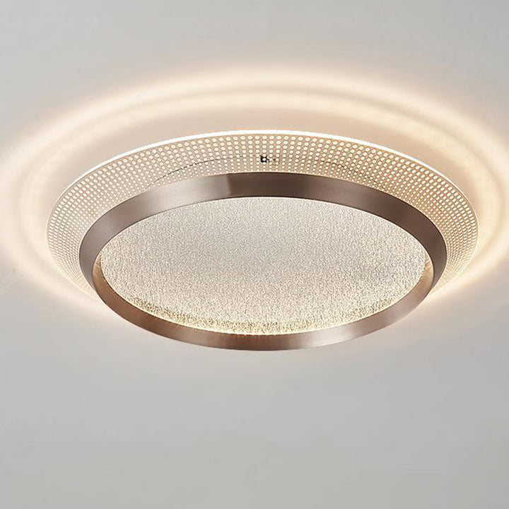 Zeitgenössische skandinavische runde Aluminium-Acryl-LED-Deckenleuchte für das Schlafzimmer 