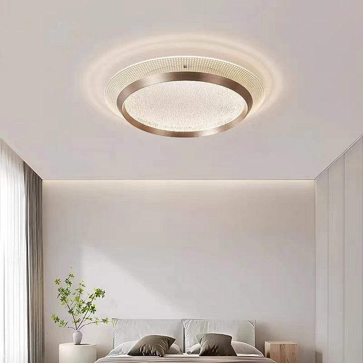 Zeitgenössische skandinavische runde Aluminium-Acryl-LED-Deckenleuchte für das Schlafzimmer 