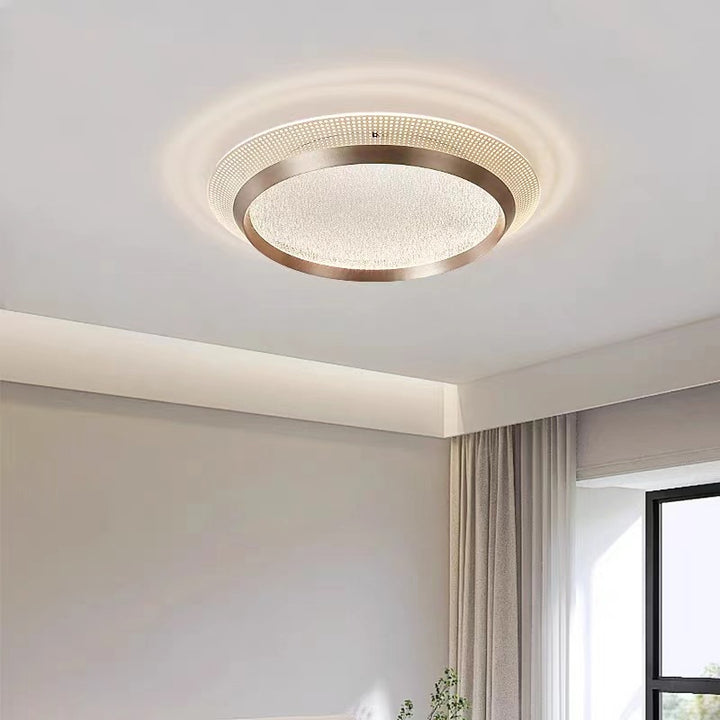 Zeitgenössische skandinavische runde Aluminium-Acryl-LED-Deckenleuchte für das Schlafzimmer 