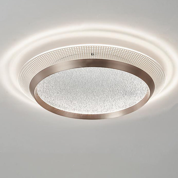 Zeitgenössische skandinavische runde Aluminium-Acryl-LED-Deckenleuchte für das Schlafzimmer 