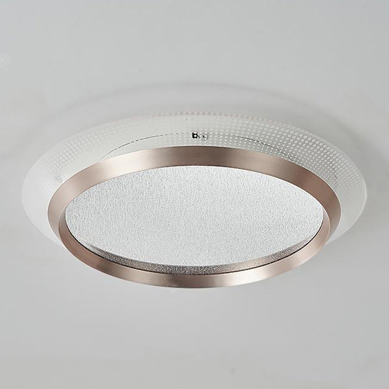 Zeitgenössische skandinavische runde Aluminium-Acryl-LED-Deckenleuchte für das Schlafzimmer 