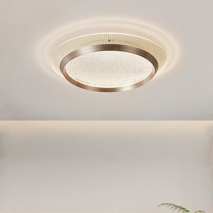 Zeitgenössische skandinavische runde Aluminium-Acryl-LED-Deckenleuchte für das Schlafzimmer 