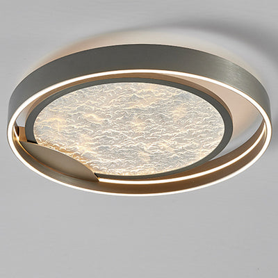 Plafonnier LED Rond en Métal Aluminium Acrylique Simplicité Moderne pour Chambre 