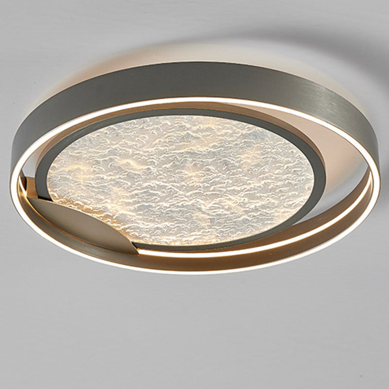Plafonnier LED Rond en Métal Aluminium Acrylique Simplicité Moderne pour Chambre 