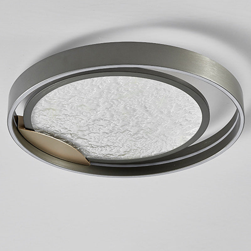 Plafonnier LED Rond en Métal Aluminium Acrylique Simplicité Moderne pour Chambre 