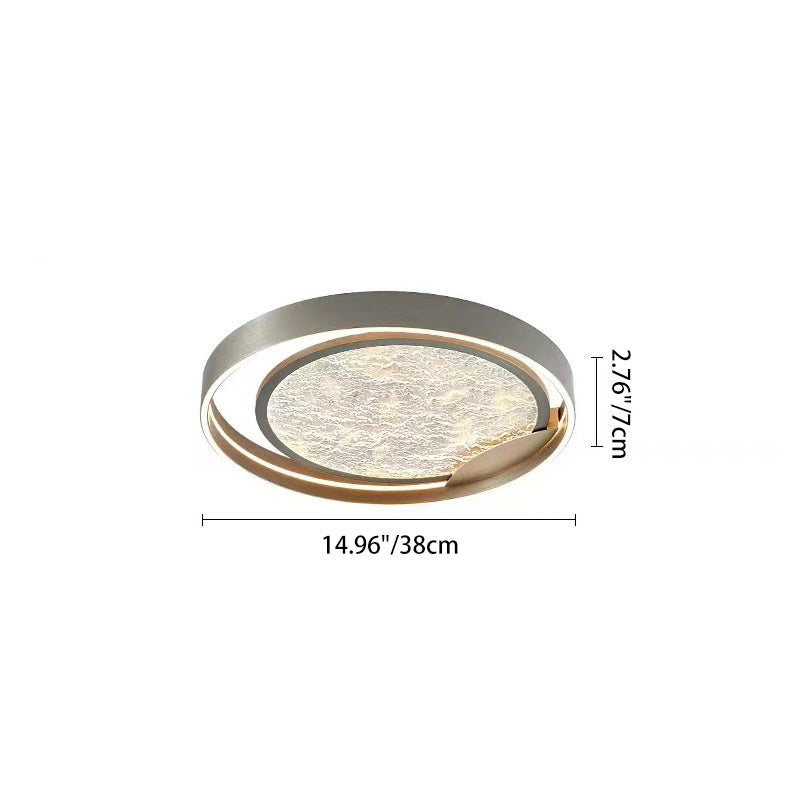 Luz de techo LED de montaje empotrado redonda de aluminio acrílico de metal de simplicidad moderna para dormitorio 