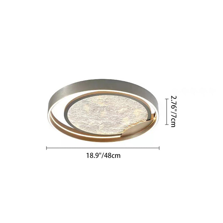 Luz de techo LED de montaje empotrado redonda de aluminio acrílico de metal de simplicidad moderna para dormitorio 
