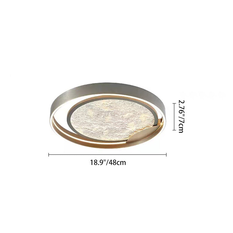 Plafonnier LED Rond en Métal Aluminium Acrylique Simplicité Moderne pour Chambre 