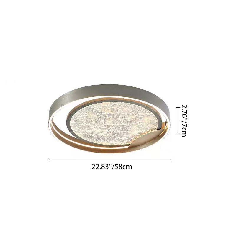 Plafonnier LED Rond en Métal Aluminium Acrylique Simplicité Moderne pour Chambre 