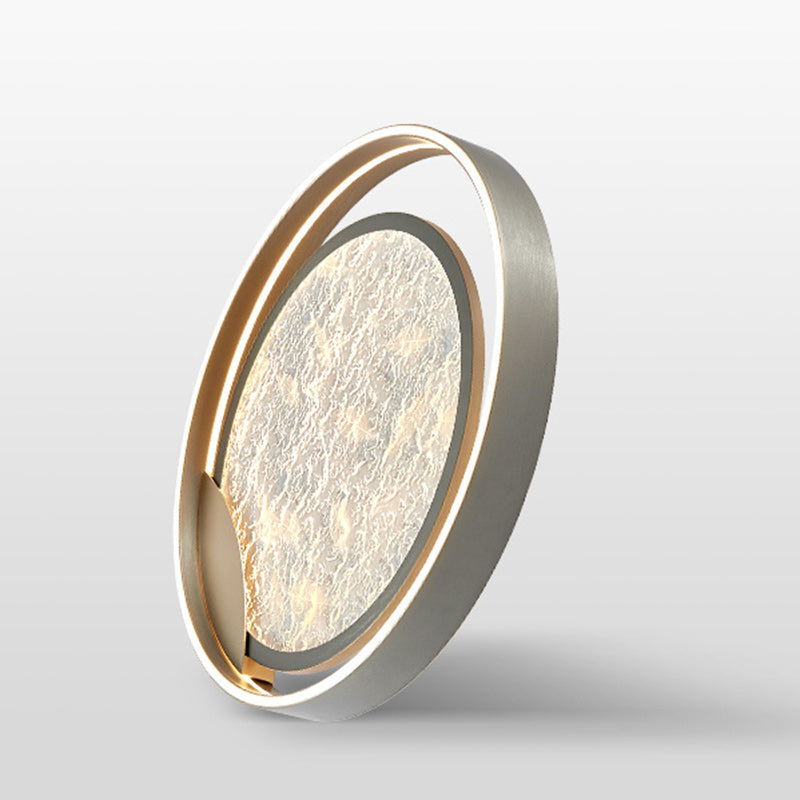 Luz de techo LED de montaje empotrado redonda de aluminio acrílico de metal de simplicidad moderna para dormitorio 