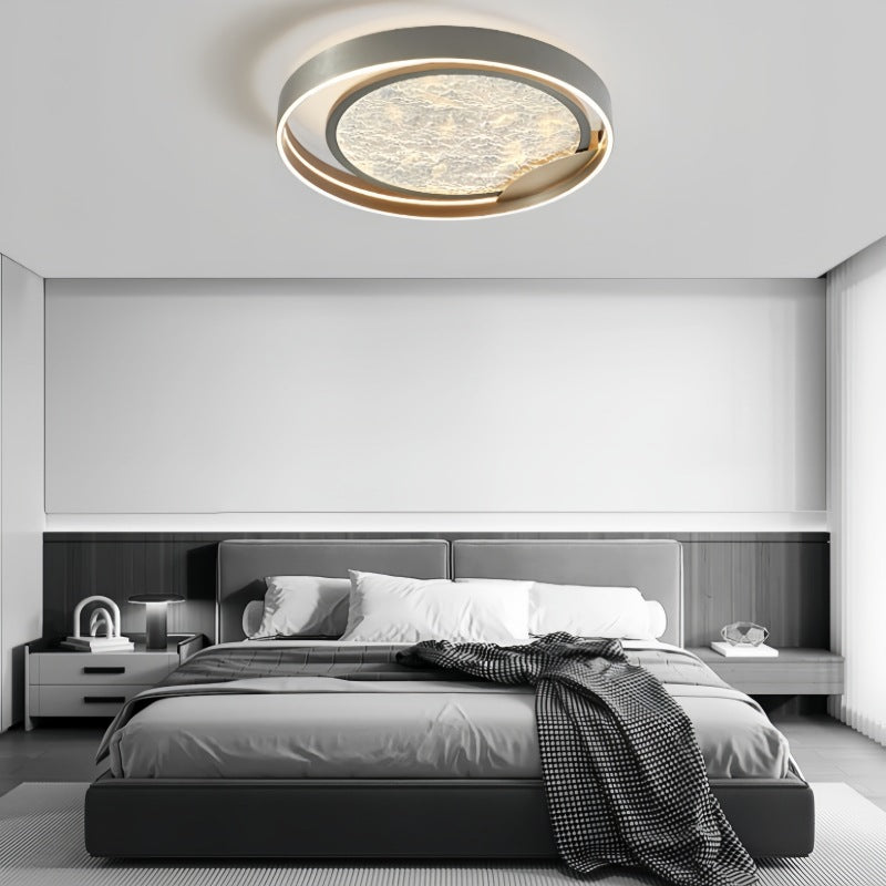 Plafonnier LED Rond en Métal Aluminium Acrylique Simplicité Moderne pour Chambre 