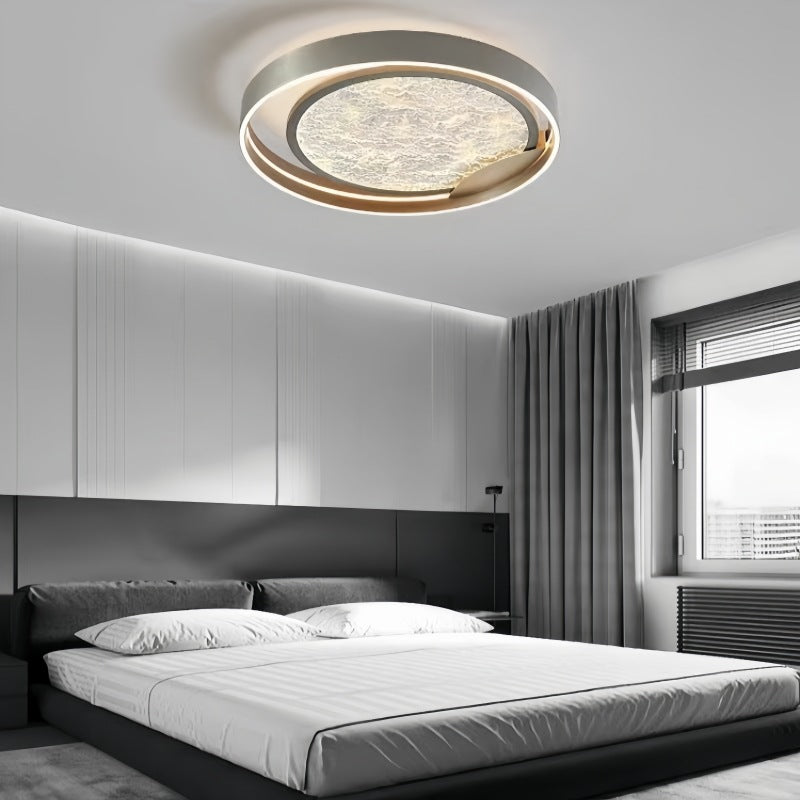 Plafonnier LED Rond en Métal Aluminium Acrylique Simplicité Moderne pour Chambre 