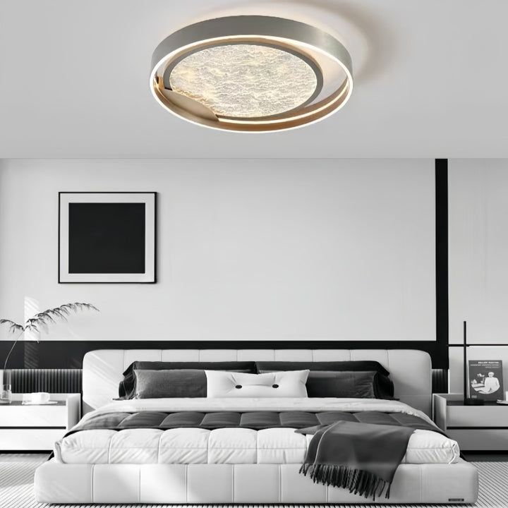Luz de techo LED de montaje empotrado redonda de aluminio acrílico de metal de simplicidad moderna para dormitorio 