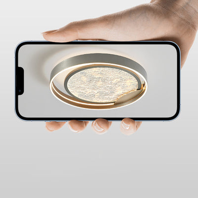 Plafonnier LED Rond en Métal Aluminium Acrylique Simplicité Moderne pour Chambre 