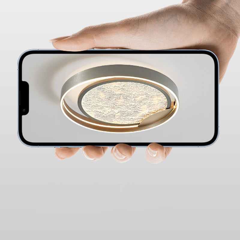 Plafonnier LED Rond en Métal Aluminium Acrylique Simplicité Moderne pour Chambre 