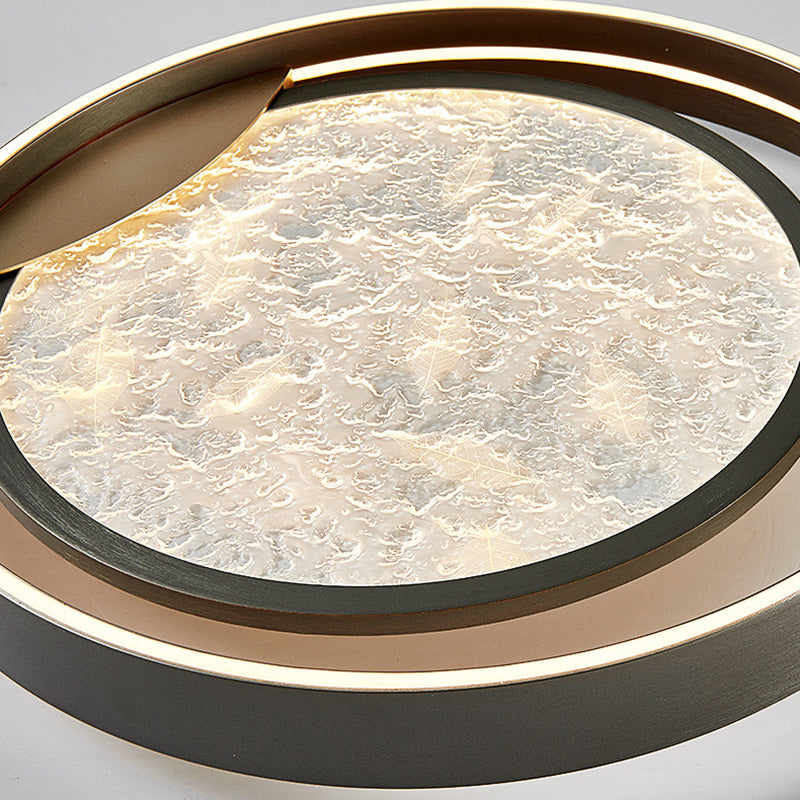 Luz de techo LED de montaje empotrado redonda de aluminio acrílico de metal de simplicidad moderna para dormitorio 