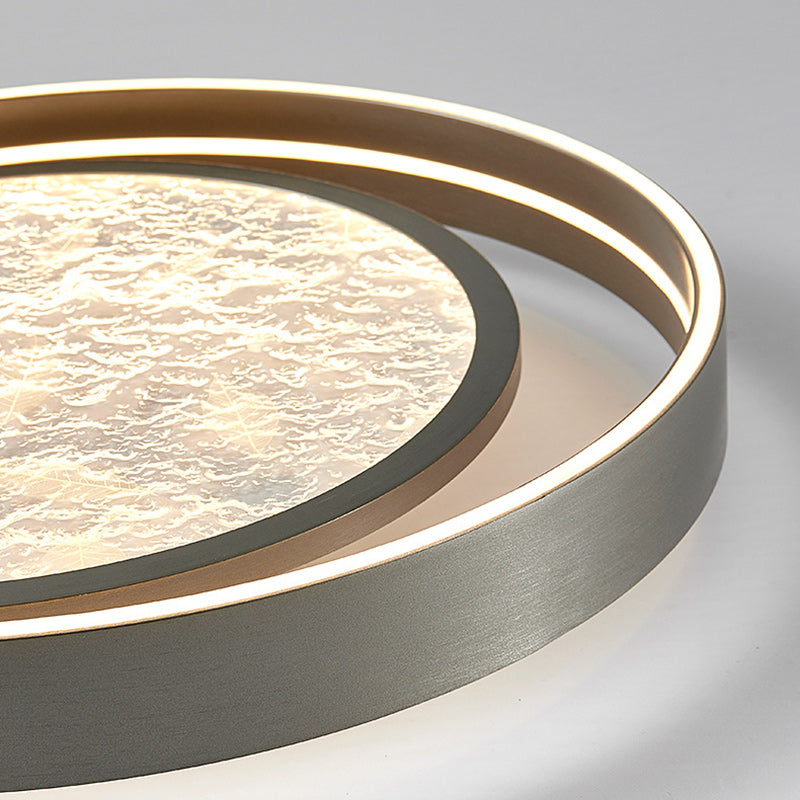 Plafonnier LED Rond en Métal Aluminium Acrylique Simplicité Moderne pour Chambre 