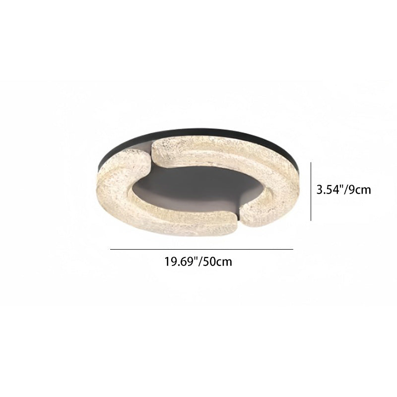 Luz de techo LED empotrada moderna de lujo redonda de acero inoxidable platino resina para dormitorio 