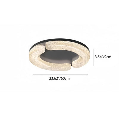 Luz de techo LED empotrada moderna de lujo redonda de acero inoxidable platino resina para dormitorio 